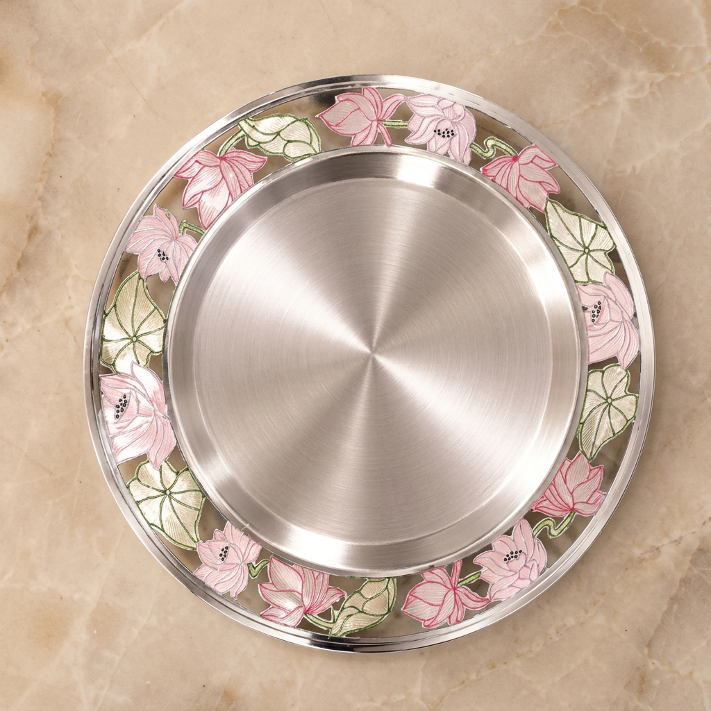Enamelled Pooja Thaali Set — view 2